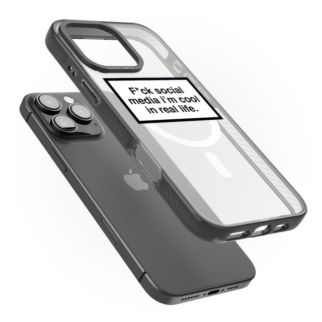 iPhone 16 Pro Max F*ck Social Media Black Impact Phone Case