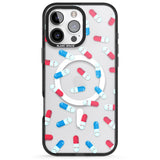 iPhone 16 Pro Max Kawaii Pill Pattern Black Impact Phone Case