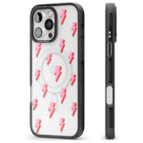 iPhone 16 Pro Max Pink Bolt Pattern Black Impact Phone Case