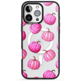 Pink Pumpkins Black Impact Magsafe Phone Case for iPhone 16 Pro, iPhone 16 Pro Max