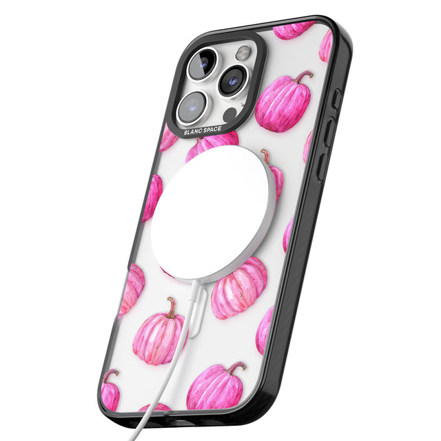 Pink Pumpkins Black Impact Magsafe Phone Case for iPhone 16 Pro, iPhone 16 Pro Max