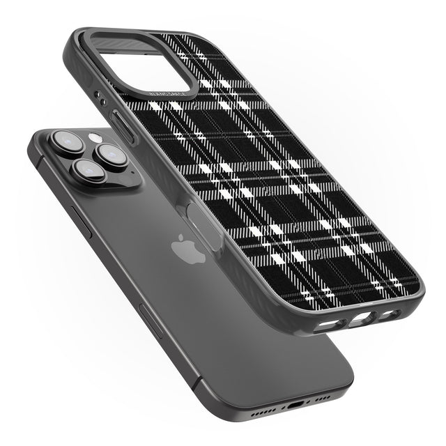 iPhone 16 Pro Max Divine Black Plaid Black Impact Phone Case