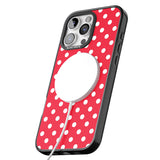 iPhone 16 Pro Max Designer Lava Red Polka Dot Black Impact Phone Case