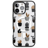 iPhone 16 Pro Max Large Mixed Plants Pattern - Clear Black Impact Phone Case