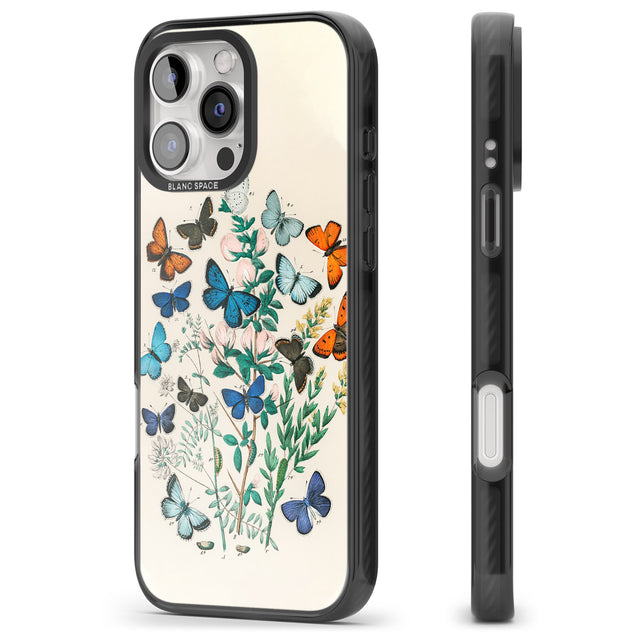 iPhone 16 Pro Max European Butterflies Black Impact Phone Case