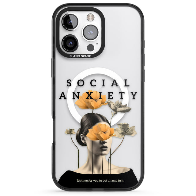 iPhone 16 Pro Max Social Anxiety Black Impact Phone Case + Magsafe