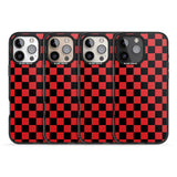 iPhone 16 Pro Max Red Black Checkered Black Impact Phone Case