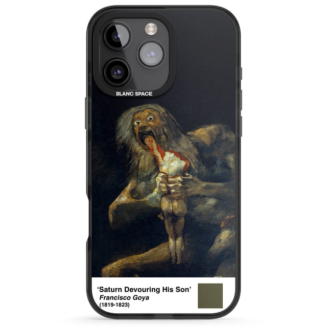 iPhone 16 Pro Max Saturn Devouring His Son Black Impact Phone Case