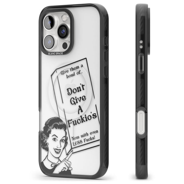 "Don't Give a F*ckio's" Cereal Black Impact Magsafe Phone Case for iPhone 16 Pro, iPhone 16 Pro Max