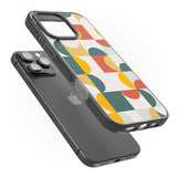 iPhone 16 Pro Max Abstract Retro Shapes: Muted Colour Mix Black Impact Phone Case