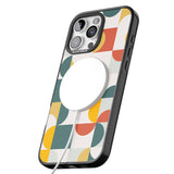 iPhone 16 Pro Max Abstract Retro Shapes: Muted Colour Mix Black Impact Phone Case