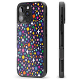 iPhone 16 Pro Max Rainbow Starburst (Purple) Black Impact Phone Case