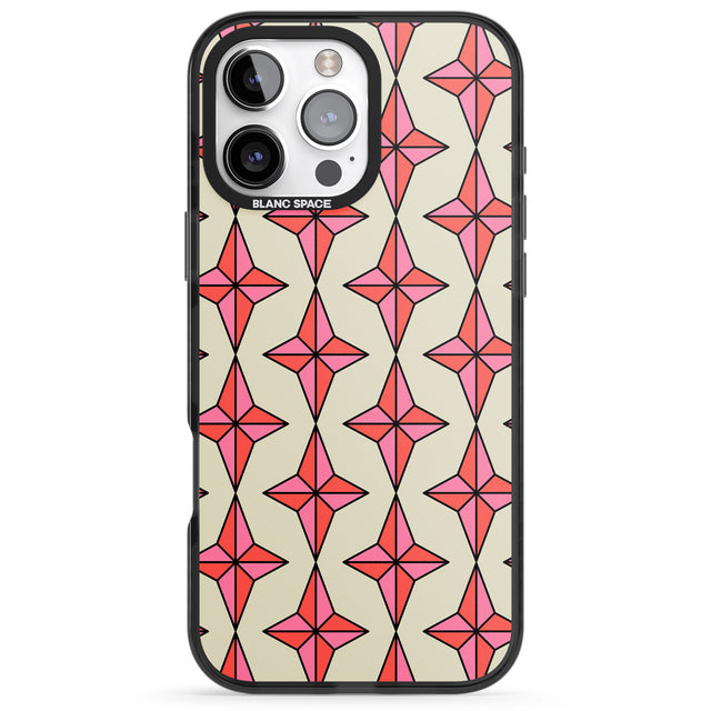 iPhone 16 Pro Max Rose Stars Pattern Black Impact Phone Case