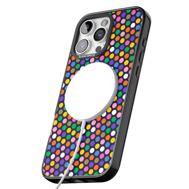 iPhone 16 Pro Max Multicolour Polka-dot Fiesta (Purple) Black Impact Phone Case