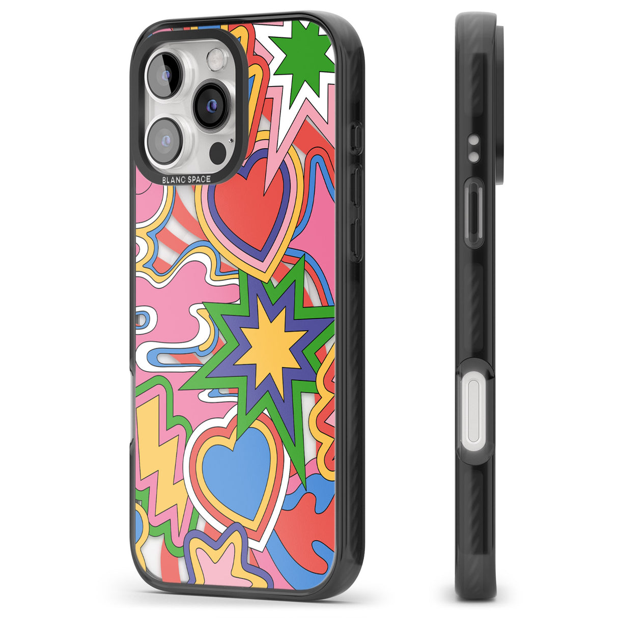 iPhone 16 Pro Max Psychedelic Pop Art Explosion Black Impact Phone Case