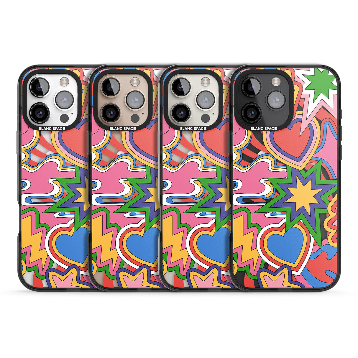 iPhone 16 Pro Max Psychedelic Pop Art Explosion Black Impact Phone Case