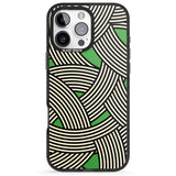 iPhone 16 Pro Max Green Optic Waves Black Impact Phone Case