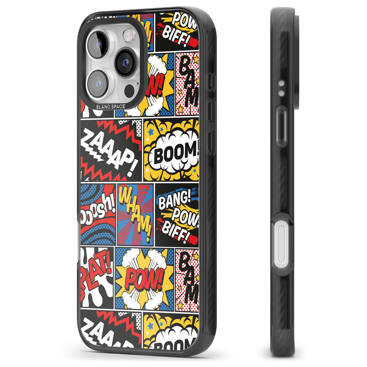 iPhone 16 Pro Max Onomatopoeia Black Impact Phone Case