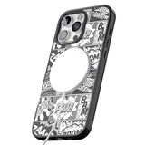 iPhone 16 Pro Max Onomatopoeia (Black & White) Black Impact Phone Case