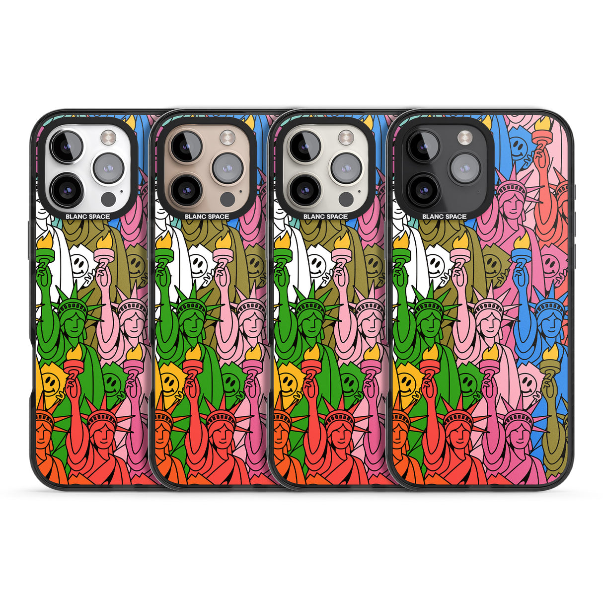 iPhone 16 Pro Max Multicolour Liberty Pattern Black Impact Phone Case