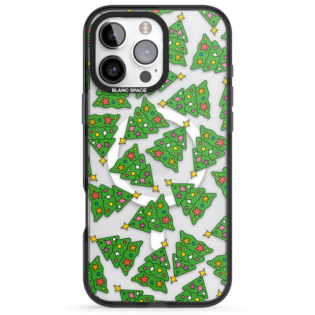 iPhone 16 Pro Max Christmas Tree Pattern Black Impact Phone Case