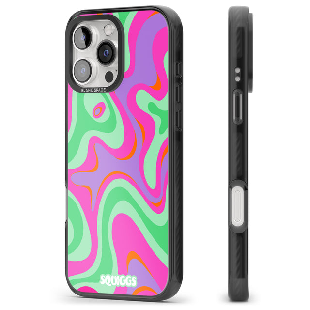 iPhone 16 Pro Max Pink Lava Black Impact Phone Case