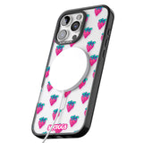 iPhone 16 Pro Max Strawberry Patch Black Impact Phone Case