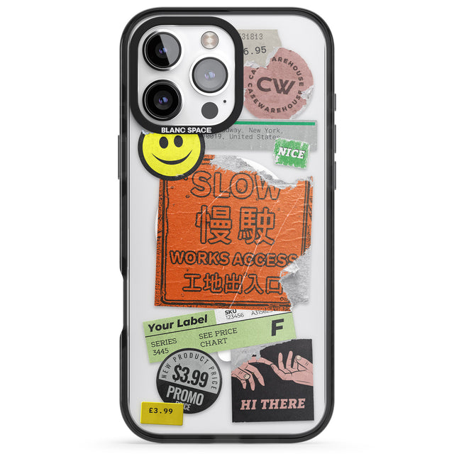 iPhone 16 Pro Max Kanji Signs Sticker Mix Black Impact Phone Case