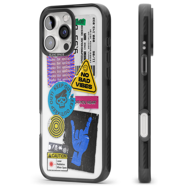 iPhone 16 Pro Max No Bad Vibes Sticker Mix Black Impact Phone Case