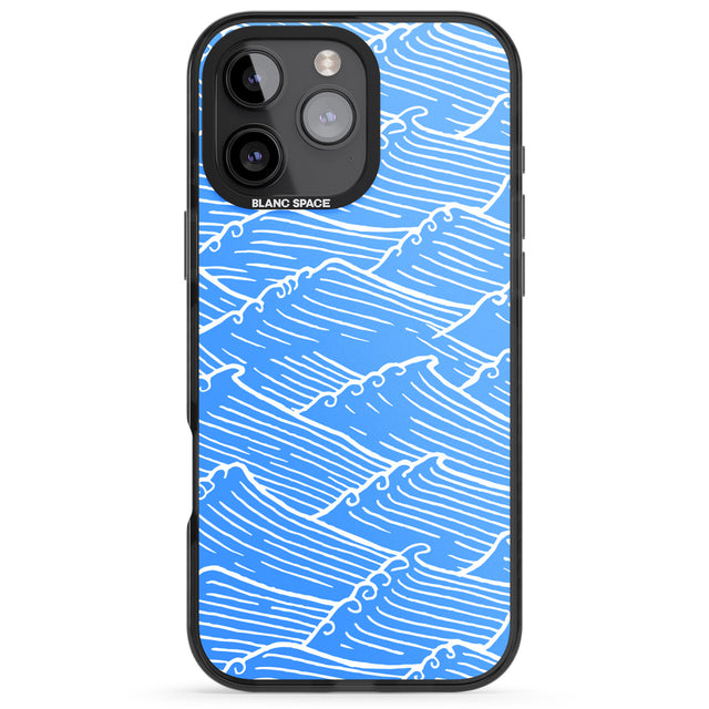 iPhone 16 Pro Max Waves Pattern Black Impact Phone Case