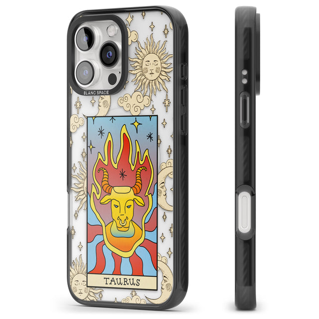 iPhone 16 Pro Max Celestial Zodiac - Taurus Black Impact Phone Case + Magsafe