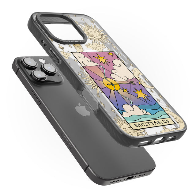 iPhone 16 Pro Max Celestial Zodiac - Sagittarius Black Impact Phone Case + Magsafe