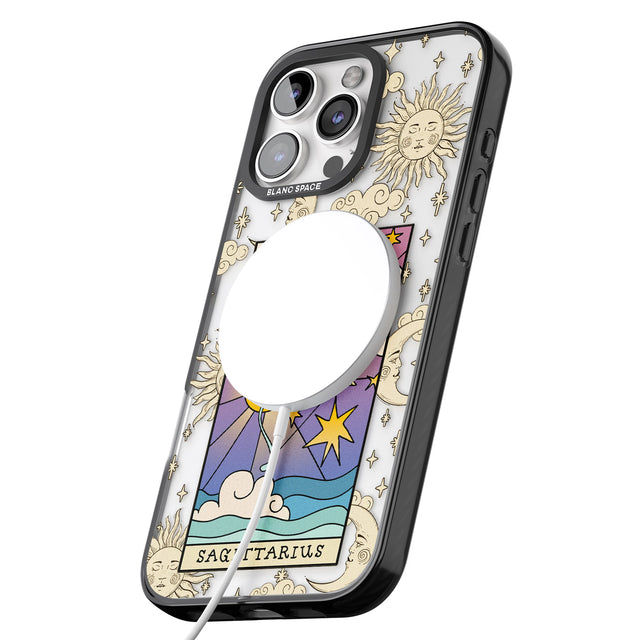 iPhone 16 Pro Max Celestial Zodiac - Sagittarius Black Impact Phone Case + Magsafe