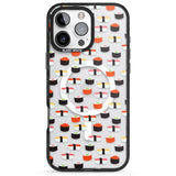 iPhone 16 Pro Max Minimalist Sushi Pattern Black Impact Phone Case