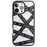 iPhone 16 Pro Max Caution Tape (Clear) Not a Morning Person Black Impact Phone Case