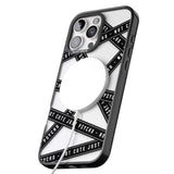 iPhone 16 Pro Max Caution Tape (Clear) Not Cute Just Psycho Black Impact Phone Case