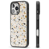 iPhone 16 Pro Max Pale Pink, Blue, & Mocha Terrazzo Pattern Black Impact Phone Case