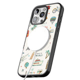 iPhone 16 Pro Max Cute Travel Pattern Cream Black Impact Phone Case