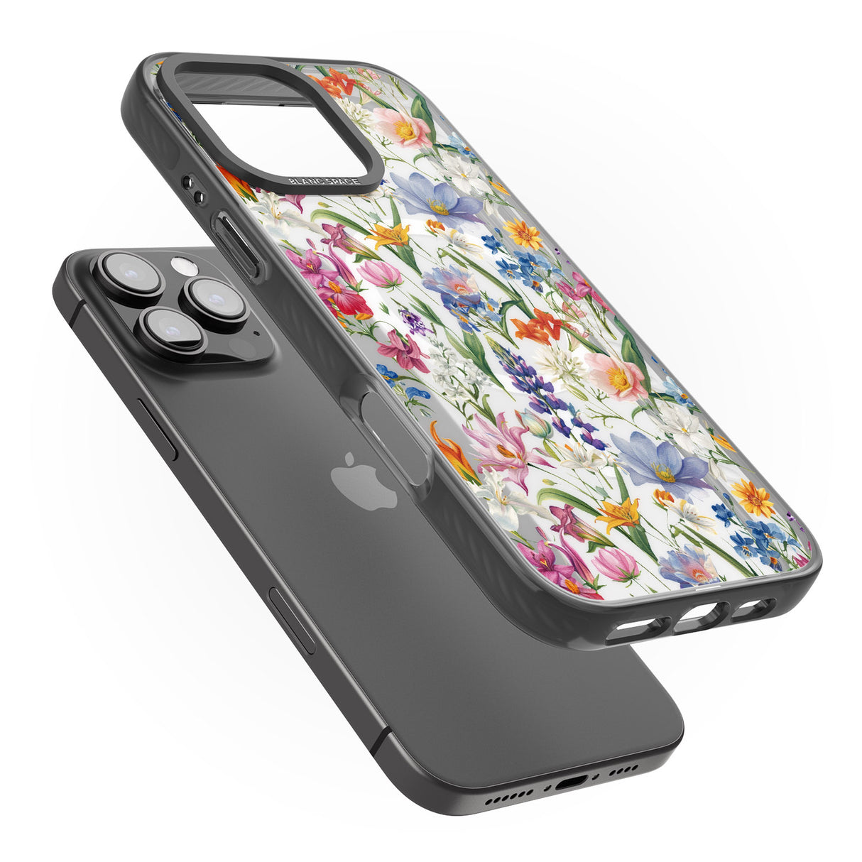 iPhone 16 Pro Max Vintage Wildflowers Black Impact Phone Case + Magsafe