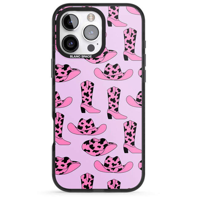 iPhone 16 Pro Max Cow-Girl Pattern Black Impact Phone Case