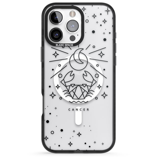 iPhone 16 Pro Max Cancer Emblem - Transparent Design Black Impact Phone Case