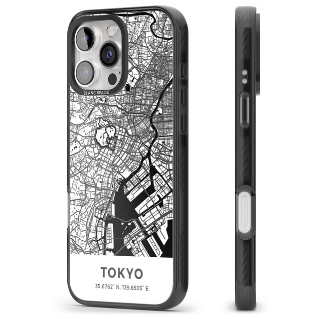 iPhone 16 Pro Max Map of Tokyo, Japan Black Impact Phone Case