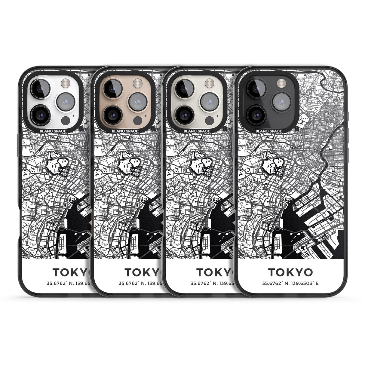 iPhone 16 Pro Max Map of Tokyo, Japan Black Impact Phone Case