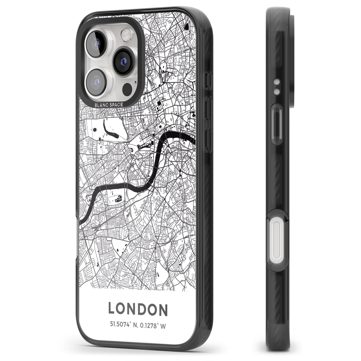 iPhone 16 Pro Max Map of London, England Black Impact Phone Case