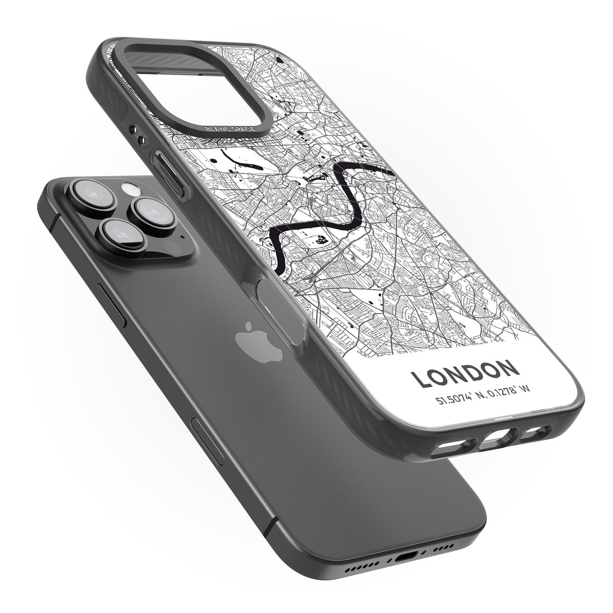 iPhone 16 Pro Max Map of London, England Black Impact Phone Case