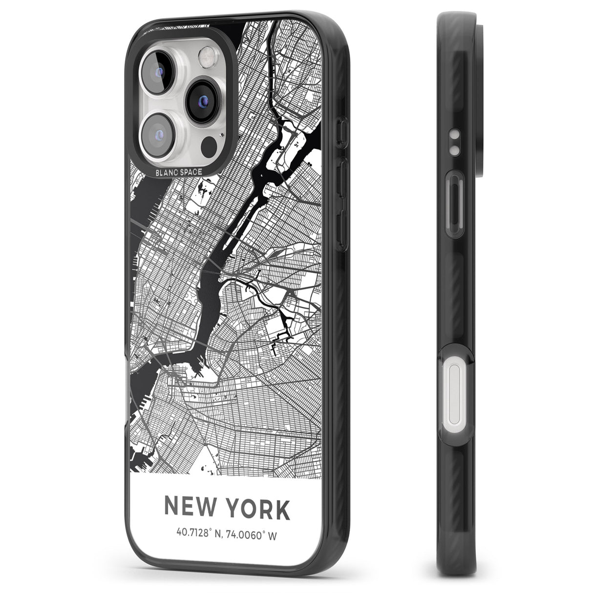 iPhone 16 Pro Max Map of New York, New York Black Impact Phone Case