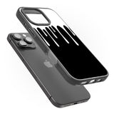 iPhone 16 Pro Max Melted Effect: White & Black Black Impact Phone Case