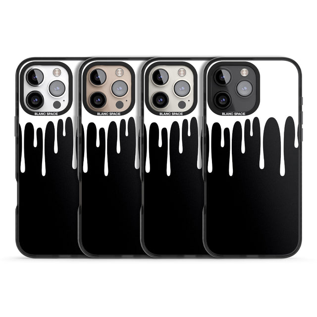 iPhone 16 Pro Max Melted Effect: White & Black Black Impact Phone Case