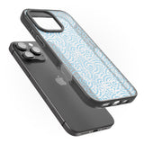 iPhone 16 Pro Max Light Blue Pattern Memphis Retro Pattern Design Black Impact Phone Case