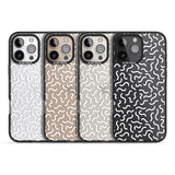 iPhone 16 Pro Max White Wavy Squiggles Memphis Retro Pattern Design Black Impact Phone Case